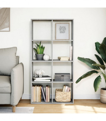 vidaXL Room Divider Bookcase Concrete Grey 69.5x29x137.5 cm Engineered Wood