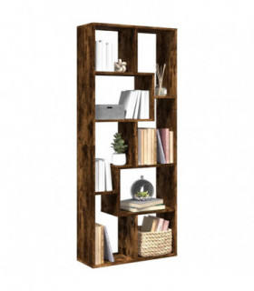 vidaXL Room Divider Bookcase Smoked Oak 67x25x161.5 cm Engineered Wood