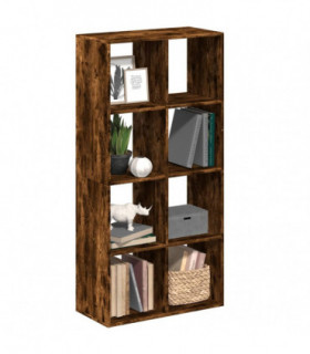 vidaXL Room Divider Bookcase Smoked Oak 69.5x29x137.5 cm Engineered Wood