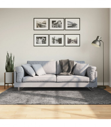 vidaXL Rug HUARTE Short Pile Soft and Washable Anthracite 140x200 cm