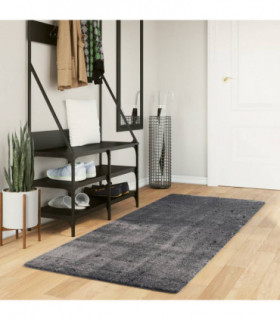 vidaXL Rug HUARTE Short Pile Soft and Washable Anthracite 80x200 cm