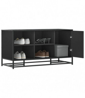 vidaXL Shoe Bench Black 100x40x53.5 cm Engineered Wood and Metal