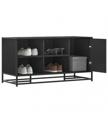 vidaXL Shoe Bench Black 100x40x53.5 cm Engineered Wood and Metal