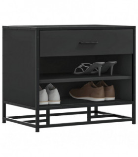 vidaXL Shoe Bench Black 60x40x53.5 cm Engineered Wood and Metal