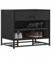 vidaXL Shoe Bench Black 60x40x53.5 cm Engineered Wood and Metal