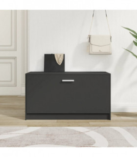 vidaXL Shoe Bench Black 80x24x45 cm Engineered Wood