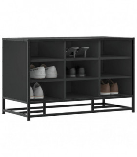 vidaXL Shoe Bench Black 84x40x53.5 cm Engineered Wood and Metal