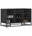 vidaXL Shoe Bench Black 84x40x53.5 cm Engineered Wood and Metal