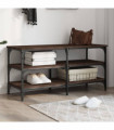 vidaXL Shoe Bench Brown Oak 100x38.5x49 cm Engineered Wood