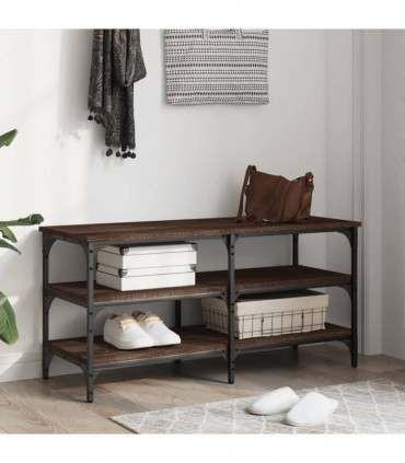 vidaXL Shoe Bench Brown Oak 100x38.5x49 cm Engineered Wood