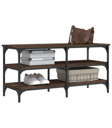 vidaXL Shoe Bench Brown Oak 100x38.5x49 cm Engineered Wood