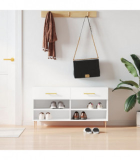 vidaXL Shoe Bench White 102x35x55 cm Engineered Wood