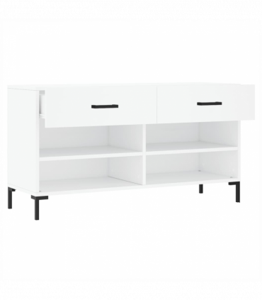 vidaXL Shoe Bench White 102x35x55 cm Engineered Wood
