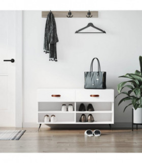 vidaXL Shoe Bench White 102x35x55 cm Engineered Wood