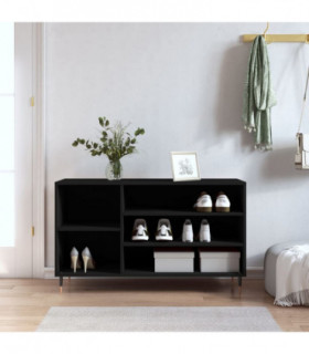 vidaXL Shoe Cabinet Black 102x36x60 cm Engineered Wood