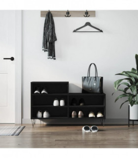 vidaXL Shoe Cabinet Black 102x36x60 cm Engineered Wood