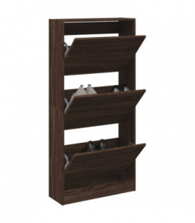 vidaXL Shoe Cabinet Brown Oak 60x21x125.5 cm Engineered Wood