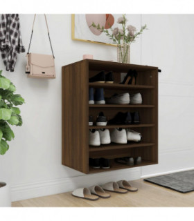 vidaXL Shoe Cabinet Brown Oak 60x35x70 cm Engineered Wood