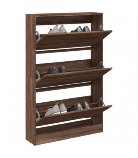 vidaXL Shoe Cabinet Brown Oak 80x21x125.5 cm Engineered Wood