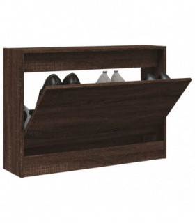 vidaXL Shoe Cabinet Brown Oak 80x21x57 cm Engineered Wood