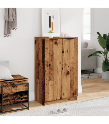 vidaXL Shoe Cabinet Old Wood 59x35x100.5 cm Engineered Wood
