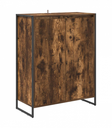 vidaXL Shoe Cabinet Smoke Oak 79 x 36 x 100 cm Engineered Wood