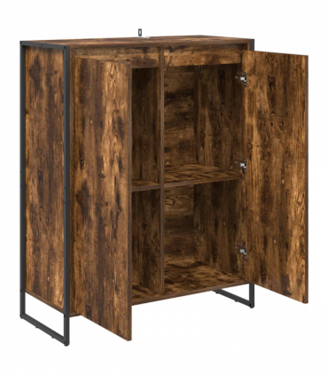 vidaXL Shoe Cabinet Smoke Oak 79 x 36 x 100 cm Engineered Wood