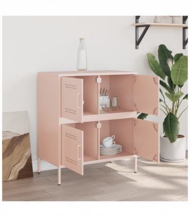 vidaXL Sideboard Pink 68x39x79 cm Steel