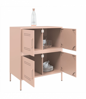 vidaXL Sideboard Pink 68x39x79 cm Steel