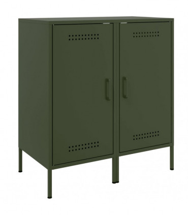 vidaXL Sideboards 2 pcs Olive Green 36x39x79 cm Cold-rolled Steel