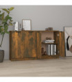 vidaXL Sideboards 2 pcs Smoked Oak 60x30x70 cm Engineered Wood