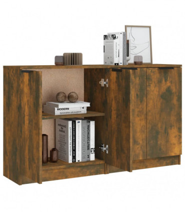 vidaXL Sideboards 2 pcs Smoked Oak 60x30x70 cm Engineered Wood