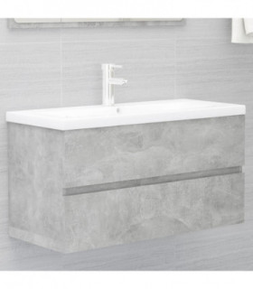 vidaXL Sink Cabinet Concrete Grey 90x38.5x45 cm Engineered Wood
