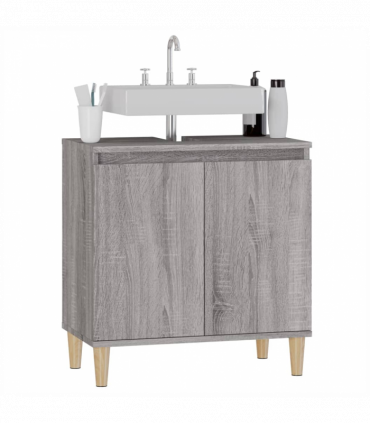 vidaXL Sink Cabinet Grey Sonoma 58x33x60 cm Engineered Wood