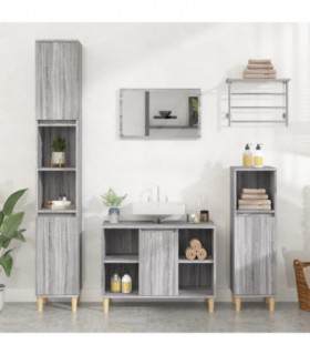 vidaXL Sink Cabinet Grey Sonoma 80x33x60 cm Engineered Wood