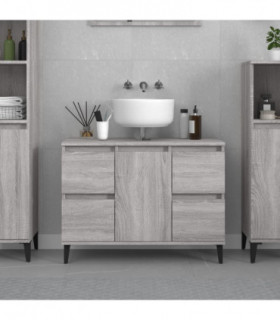 vidaXL Sink Cabinet Grey Sonoma 80x33x60 cm Engineered Wood