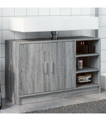 vidaXL Sink Cabinet Grey Sonoma 90x29x55 cm Engineered Wood