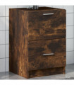 vidaXL Sink Cabinet Smoked Oak 40x37x59 cm Engineered Wood