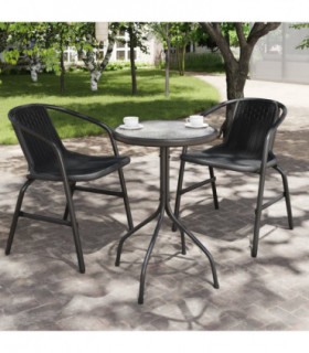 Garden Table Ø50x71 cm Steel Anthracite