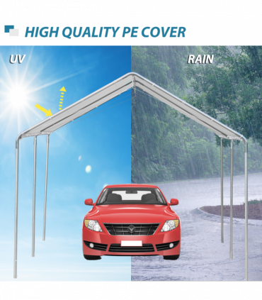 3m x 6m Heavy Duty Galvanized Steel Frame Canopy Vehicle Shelter White