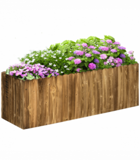 Fir Plant Pot Natural Wood Colour 120L x 40W x 40H cm Wood Planter Box Garden