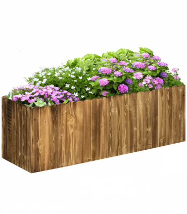 Fir Plant Pot Natural Wood Colour 120L x 40W x 40H cm Wood Planter Box Garden