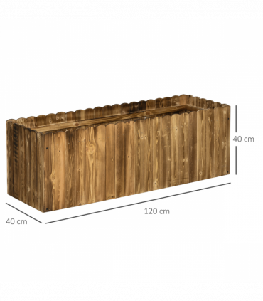 Fir Plant Pot Natural Wood Colour 120L x 40W x 40H cm Wood Planter Box Garden