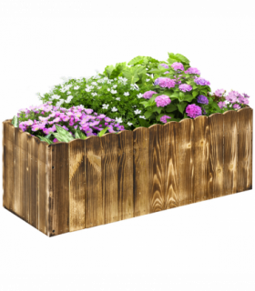 Plant Pot Natural Wood Colour Fir 80L x 33W x 30H cm Easy Assembly Durable