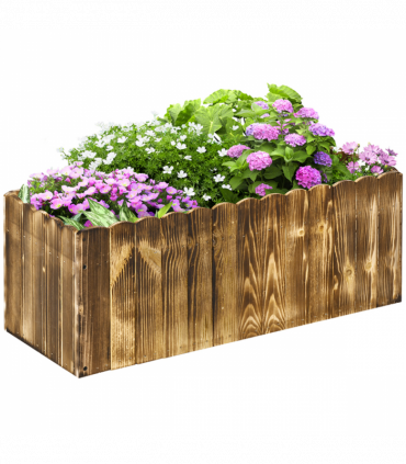 Plant Pot Natural Wood Colour Fir 80L x 33W x 30H cm Easy Assembly Durable