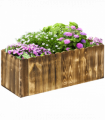 Plant Pot Natural Wood Colour Fir 80L x 33W x 30H cm Easy Assembly Durable