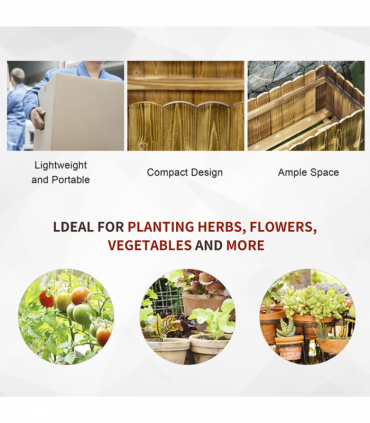 Plant Pot Natural Wood Colour Fir 80L x 33W x 30H cm Easy Assembly Durable