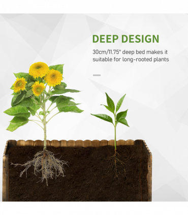 Plant Pot Natural Wood Colour Fir 80L x 33W x 30H cm Easy Assembly Durable