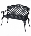 Garden Bench, Cast Aluminium, 107Lx58Wx85H cm-Black