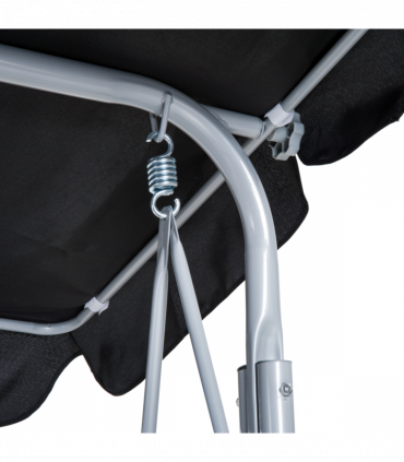 Outdoor 3-Seater Swing Chair-Black